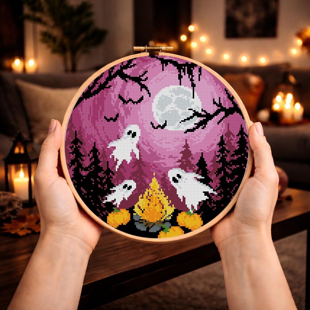 Halloween Ghost Cross Stitch Pattern Digital Format - PDF - Etsy