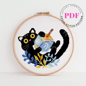 Chanoeka kat kruissteekpatroon vakantie kruissteek eenvoudige kruissteekkaart schattig kruissteekontwerp Digitaal formaat - pdf