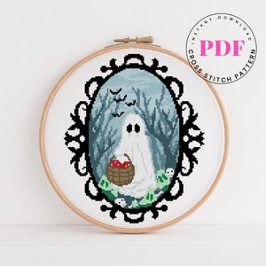 Ghost Cross Stitch Pattern Bundle PDF | Seasonal Cute Halloween ...