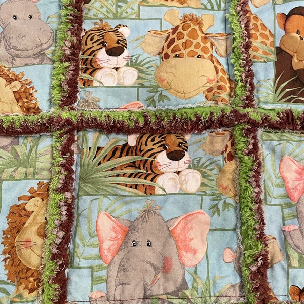 Jungle Babies Rag Quilt for Baby or Pets