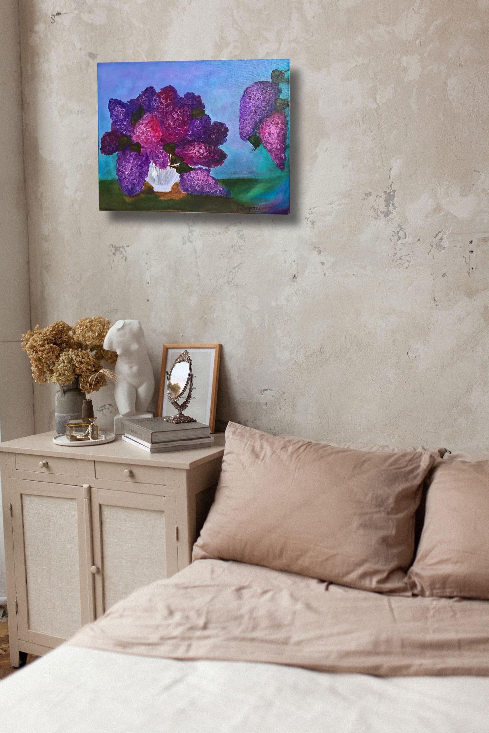 Lilac flower canvas wall art Lilacs in a vase Still life Etsy