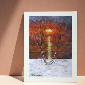 Sunset Sentinel A Gorgeous Sunset 100 % Cotton Watercolor Paper