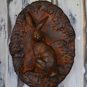 MADE TO ORDER -Hare wall plaque - Rust effect