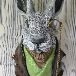 Commission Dapper Hare Head Sculpture: Victorian Renaissance Style