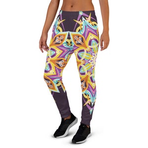 Mandala Jogger Sweatpants for Yoga, Meditation, Weight Lifting, or Lounge Wear - Urban Abstract Graffiti Art Streetwear