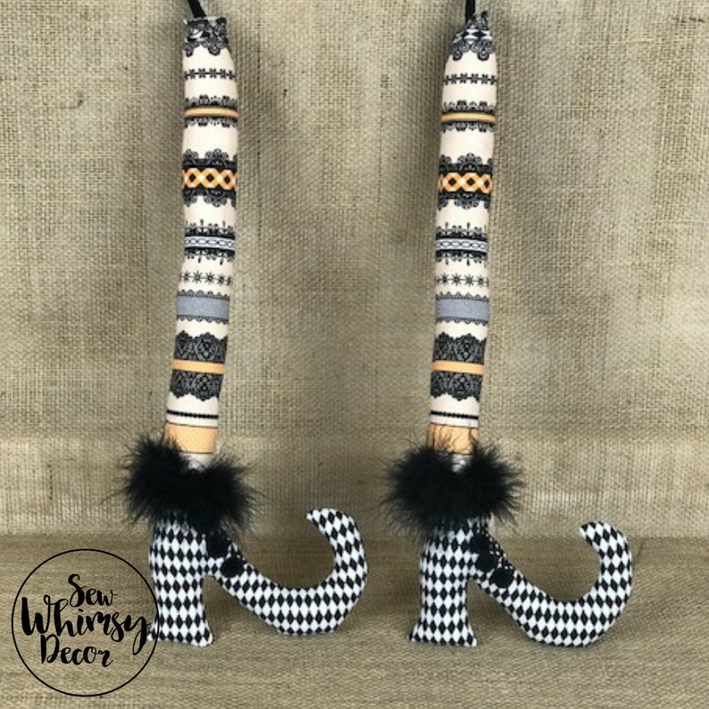 Witch Hat And Legs For Wreath Wired Witch Legs for Wreath Halloween Wreath Attachments Witch Hat And Legs Set Wired Witch Hat And Legs