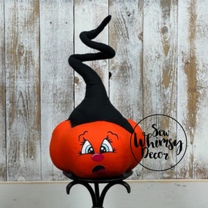 Pumpkin Wreath Attachment, Whimsical Pumpkin, Whimsy Pumpkin, Fabric Pumpkin, Wired Stem Pumpkin,