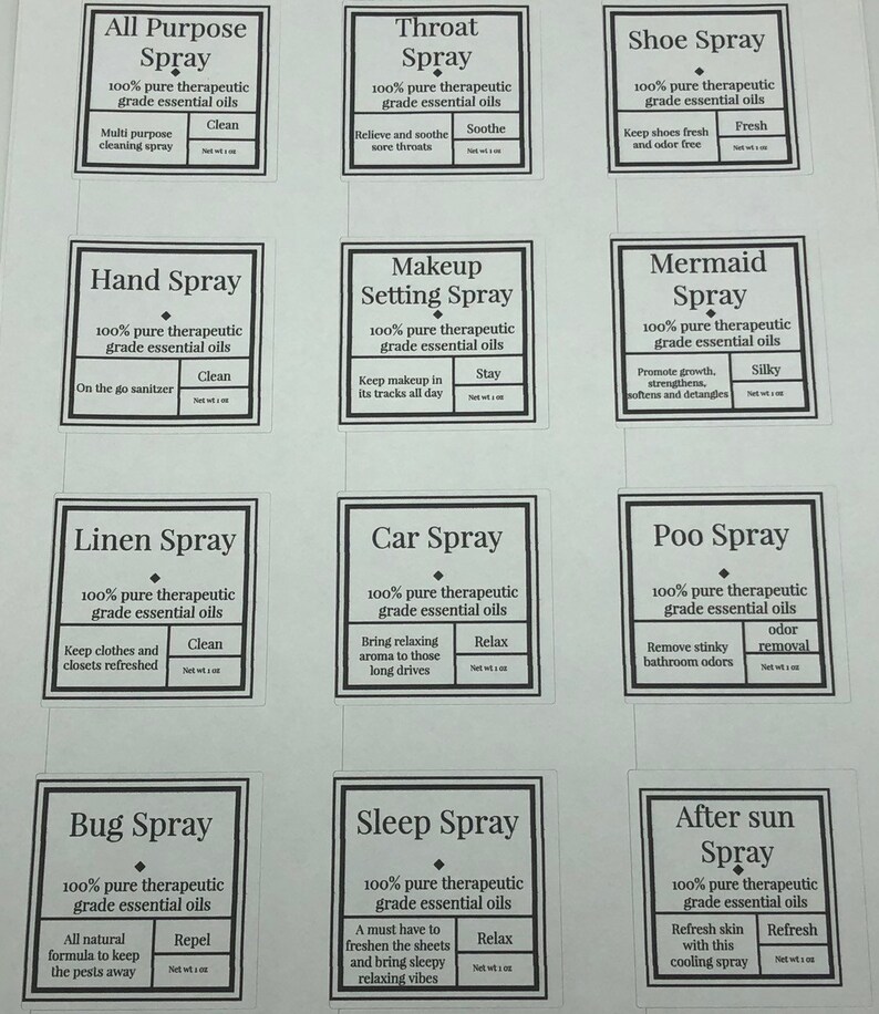 Bug Linen Body Room Spray Labels | Etsy