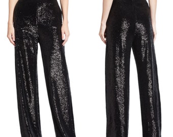 black glitter pants