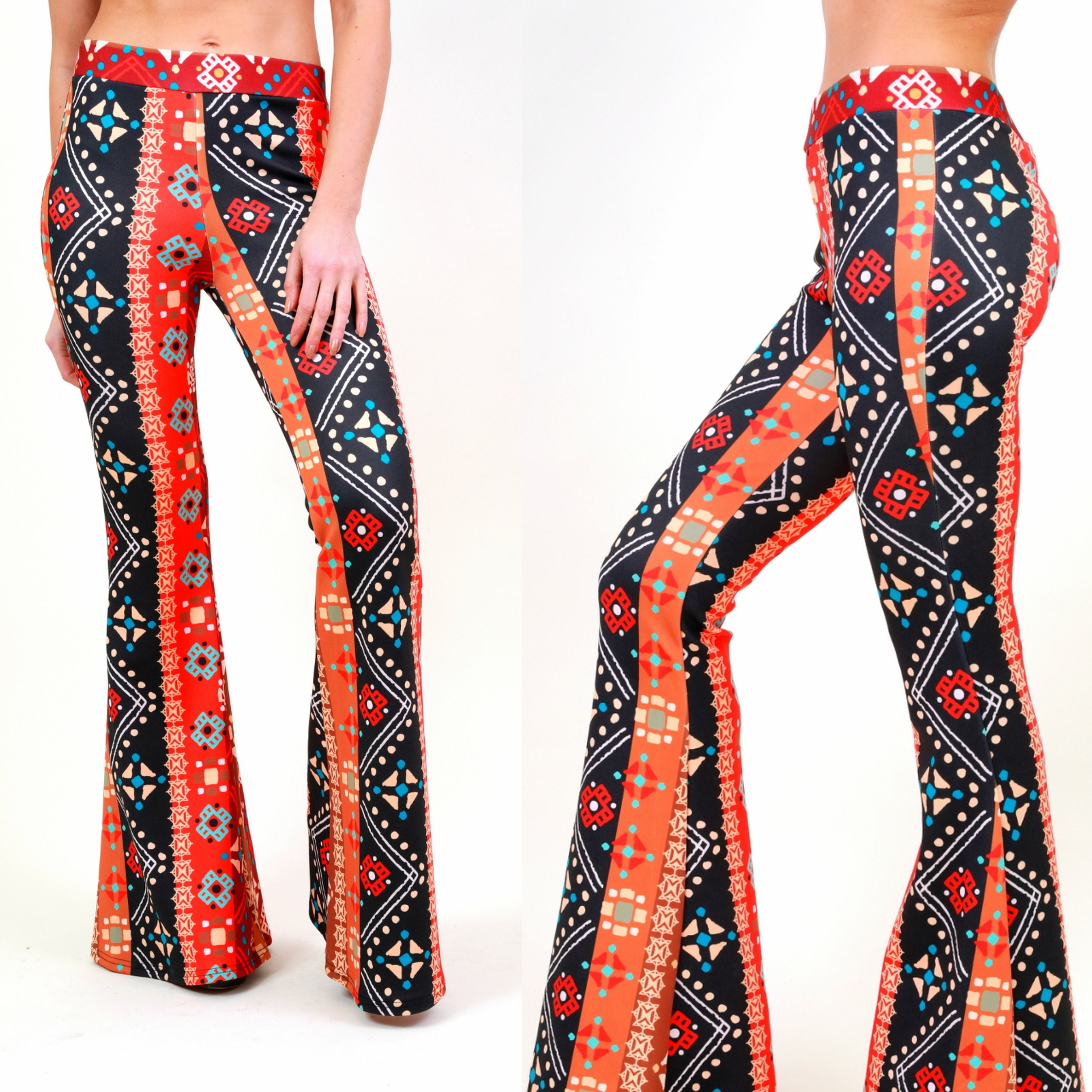 Patterned Bell Bottom Yoga Pants seeds.yonsei.ac.kr