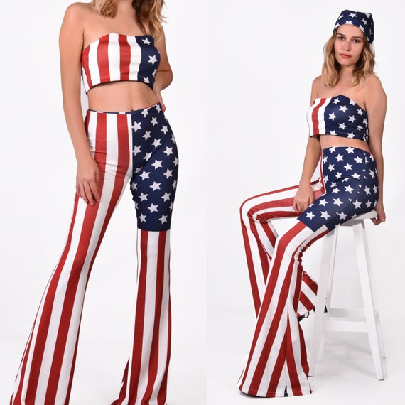 American Pants American Flag Pants Usa Flag Bell Etsy