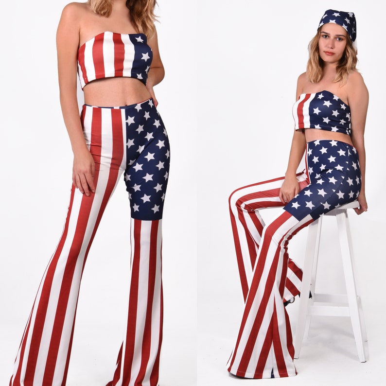 American Pants American Flag Pants Usa Flag Bell Etsy
