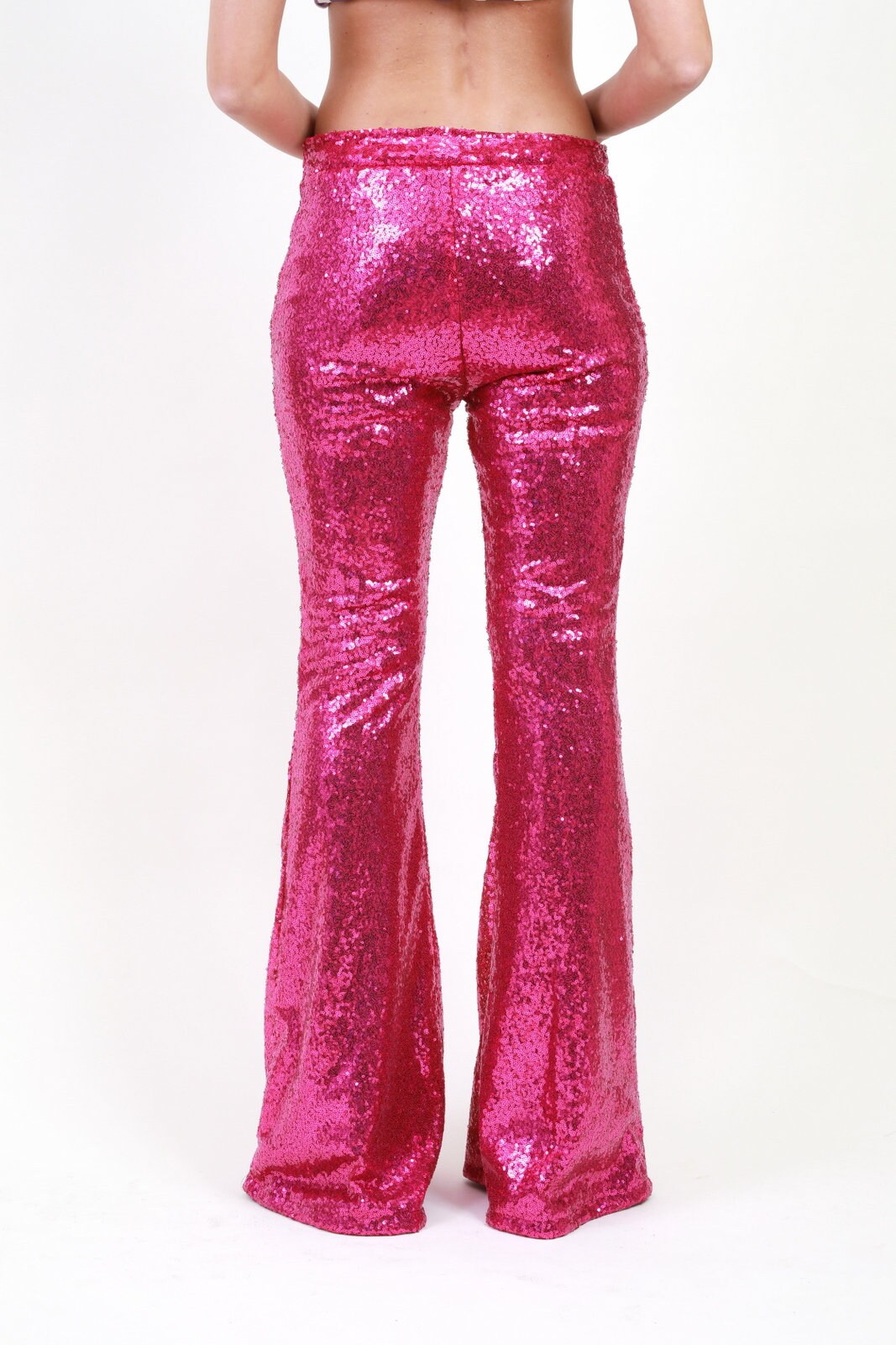 Pink Sequin Flare Pants Bell Bottoms Harem Pants Yoga | Etsy