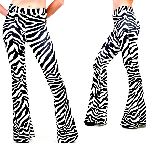 zebra flare pants