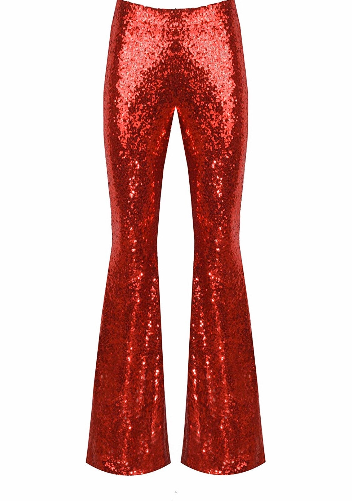 Red Sequin Flare Pants Bell Bottoms Harem Pants Yoga Pants | Etsy