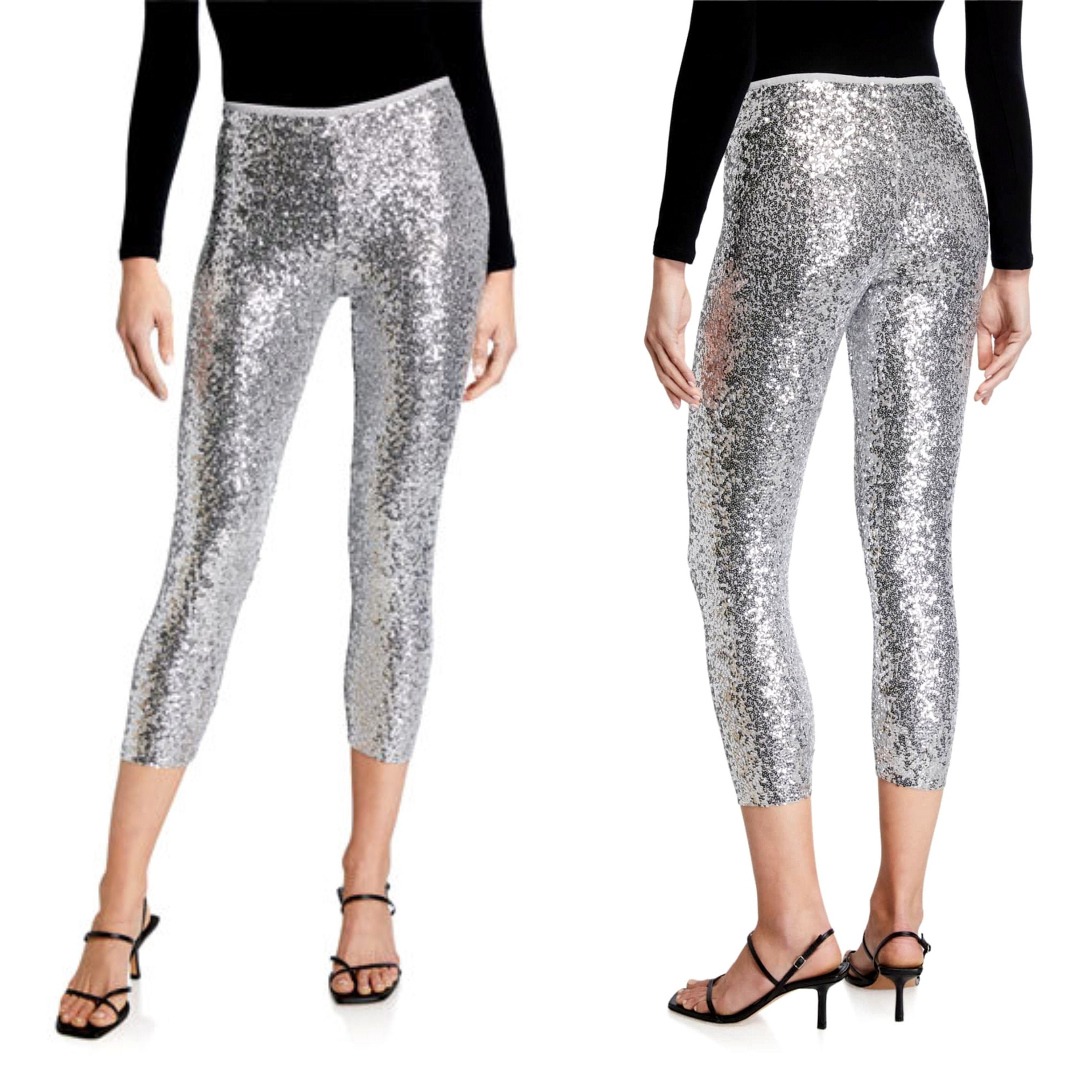 silver sequin leggings