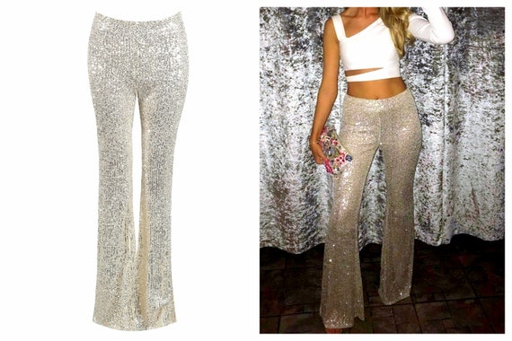 Champagne sequin pants Outlet