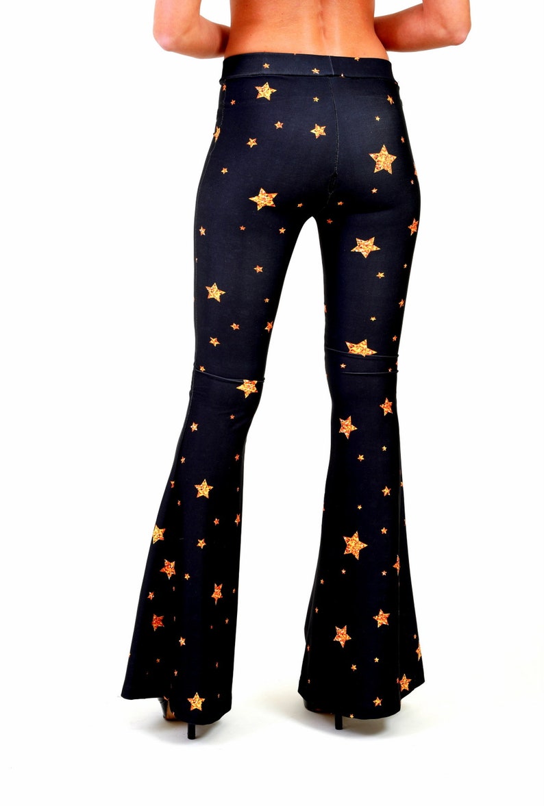 patterned bell bottom yoga pants