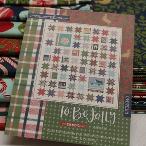 To Be Jolly Kit made by One Canoe Two for Moda, 68&quot; x 76&quot; quilt with pattern, includes panel, 6 FQs, 15 F8s and binding, no backing, OOP