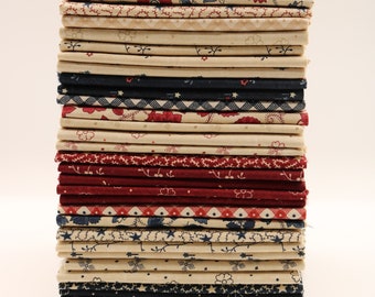 Freedom Road fat quarter bundle by Kansas Troubles for Moda fabrics, 100% cotton, store cut and bundled, new, 3 color options, 18" x 22"