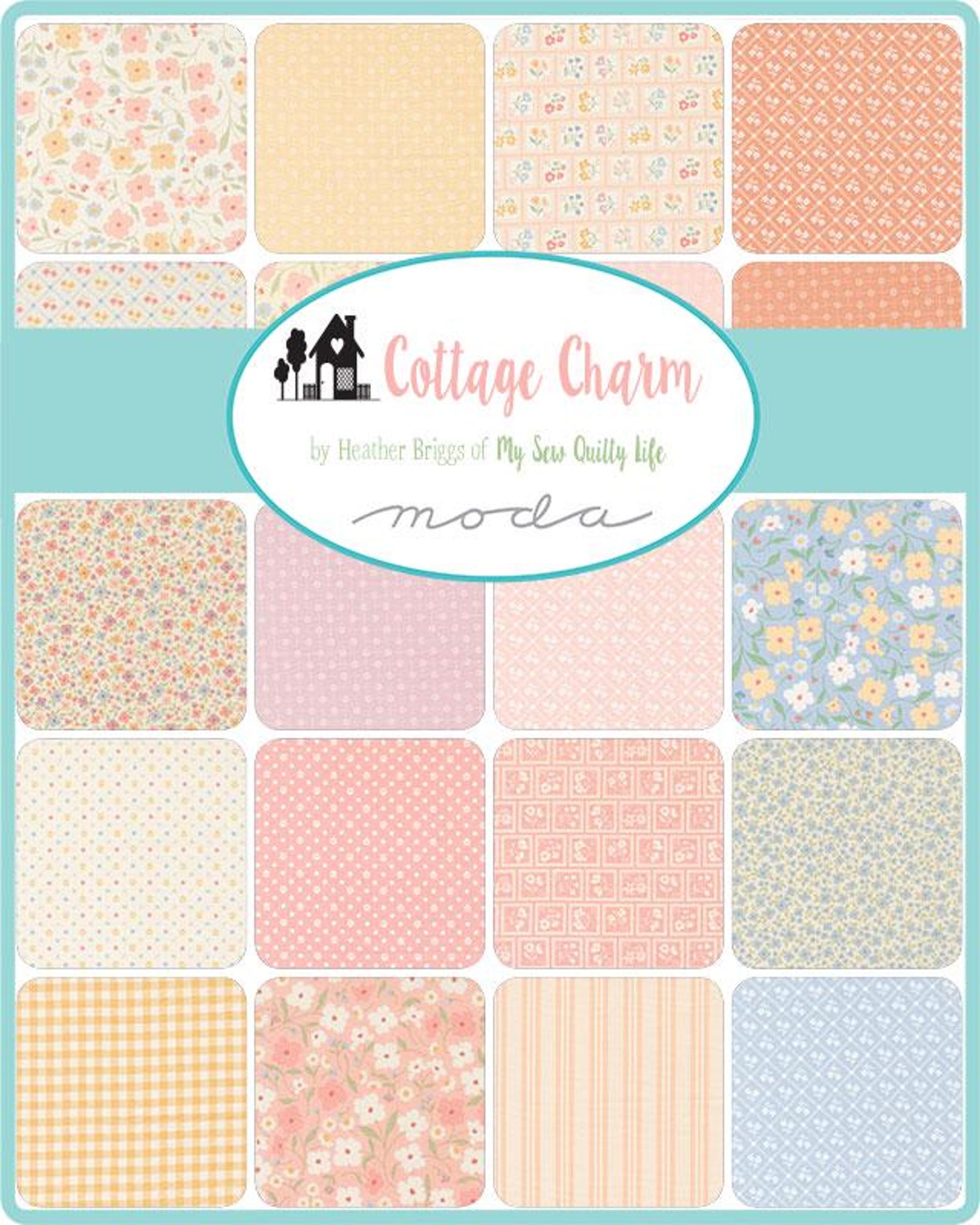 Cottage Charm by My Sew Quilty Life for Moda, Fat Quarter Bundle, 100% ...