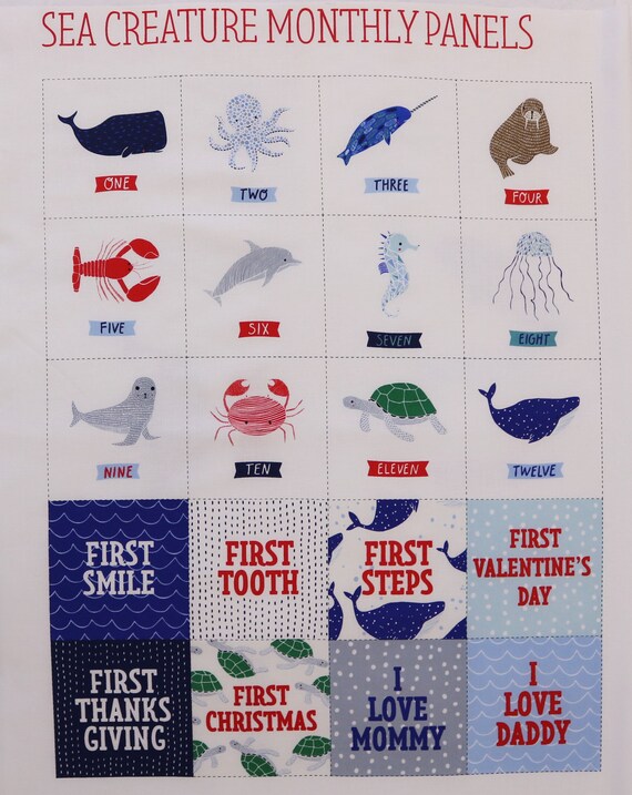 スマイル Ahoy Panel by Gingiber for Moda, 100% Cotton, New, Size 24