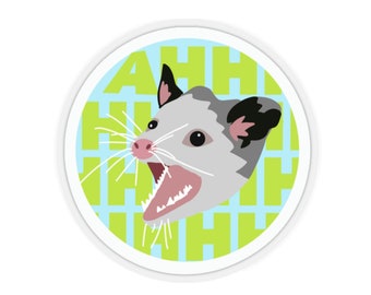Screaming Possum "AHHH" Vinyl Die Cut Sticker