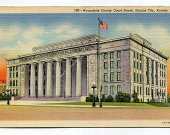Wyandotte County Court House Kansas City Kansas Postcard