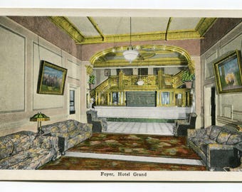 Foyer Hotel Grand New York City Postcard