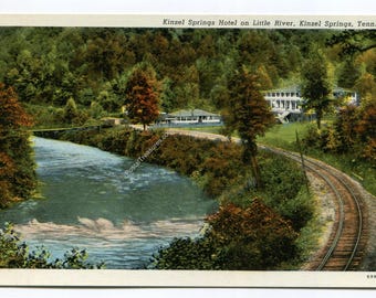 Kinzel Springs Hotel on Little River Kinzel Springs Tennessee Postcard