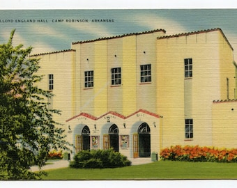 Lloyd England Hall Camp Robinson Arkansas Postcard