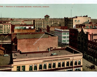 Portion of Business Section Portland Oregon Postcard