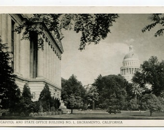Capitol and State Office Building No 1 Sacramento California Postcard