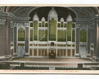 The Herman Kotzschmar Memorial Organ City Hall Portland Maine Postcard
