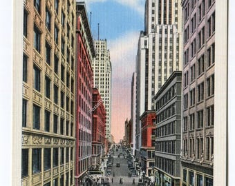 Petticoat Lane (11th Street) looking East from Main St Kansas City Missouri Postcard
