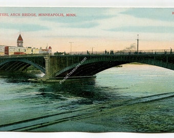 Steel Arch Bridge Minneapolis Minnesota Postcard