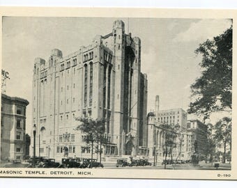 Masonic Temple Detroit Michigan Postcard
