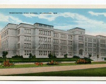 Washington High School Milwaukee Wisconsin Postcard