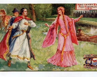 King Henry II and Fair Rosamund 1160 - Oxford Pageant Official Postcard