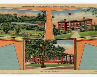Massachusetts State Teachers College Fitchburg Massachusetts Postcard