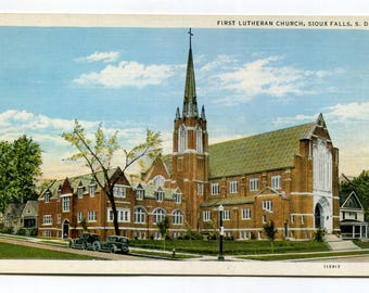 First Lutheran Church Sioux Falls South Dakota Postcard