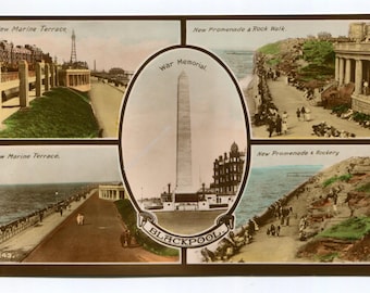 Multi Views of Blackpool England Postcard