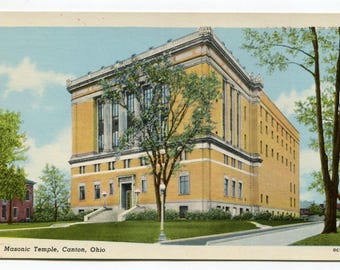 Masonic Temple Canton Ohio Postcard