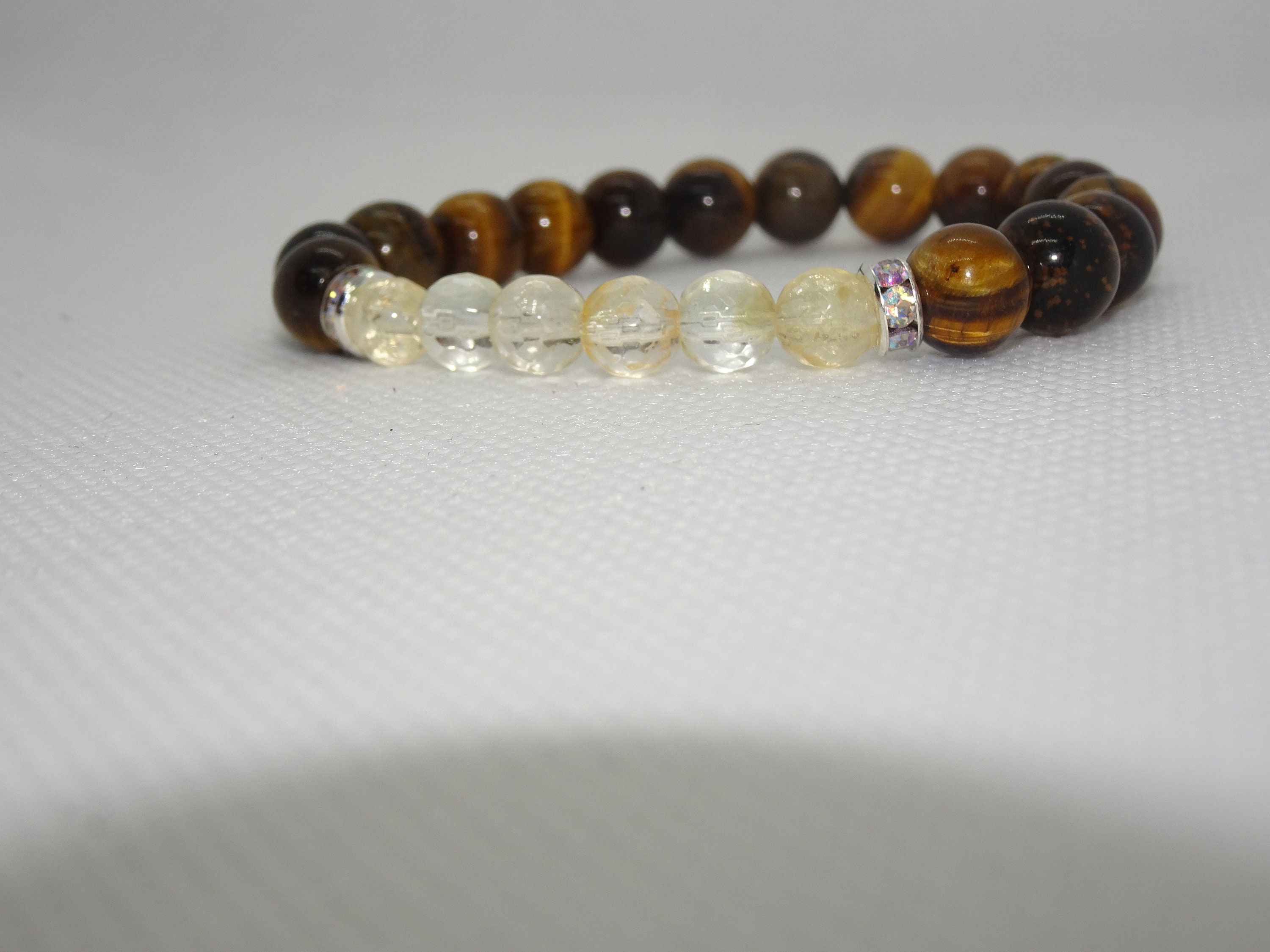 Tigers Eye and Citrine Bracelet. Healing Crystal Jewellery