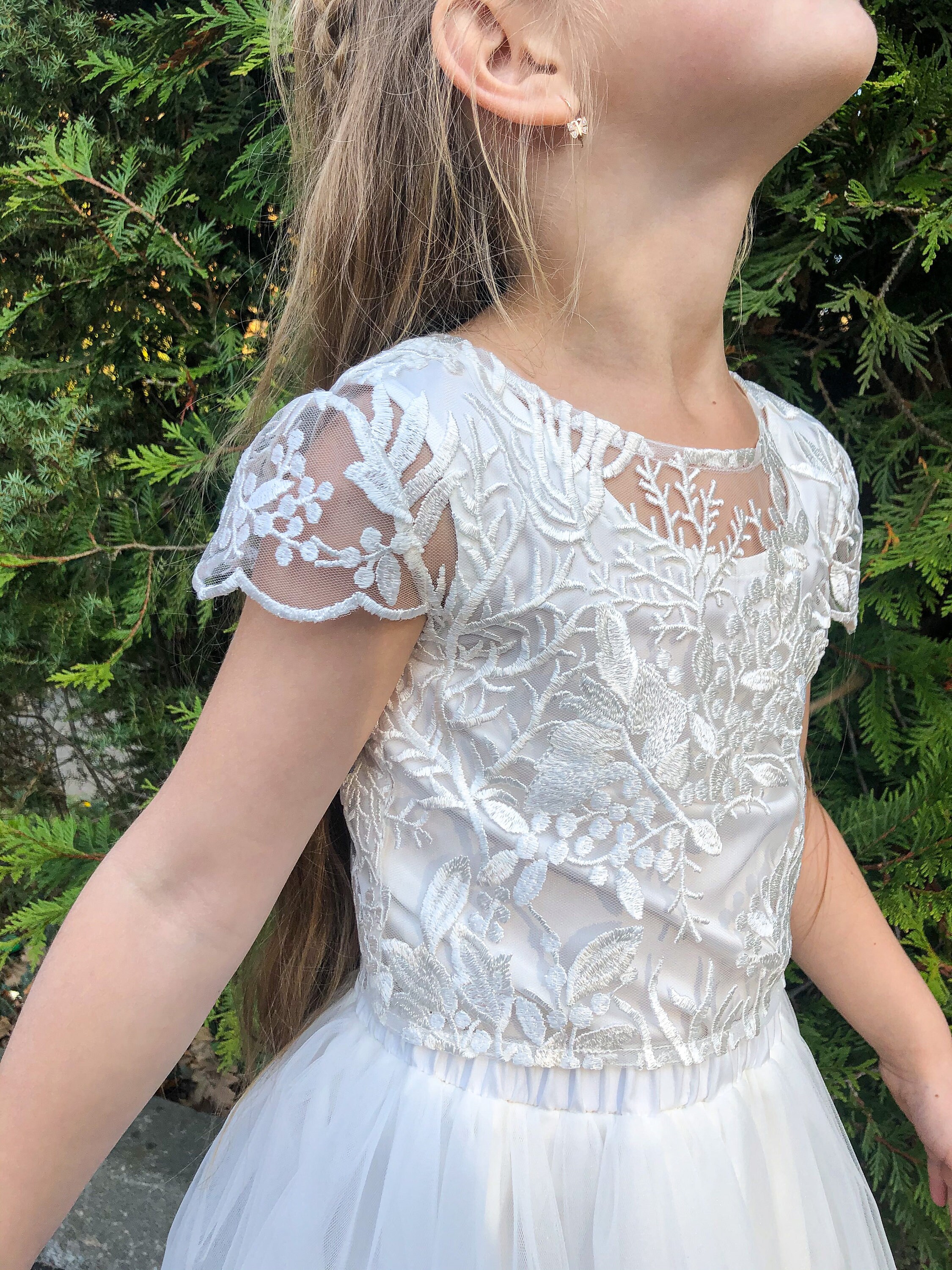 Flower Girl Lace Top 1st Birthday Baby Lace Crop Top Etsy