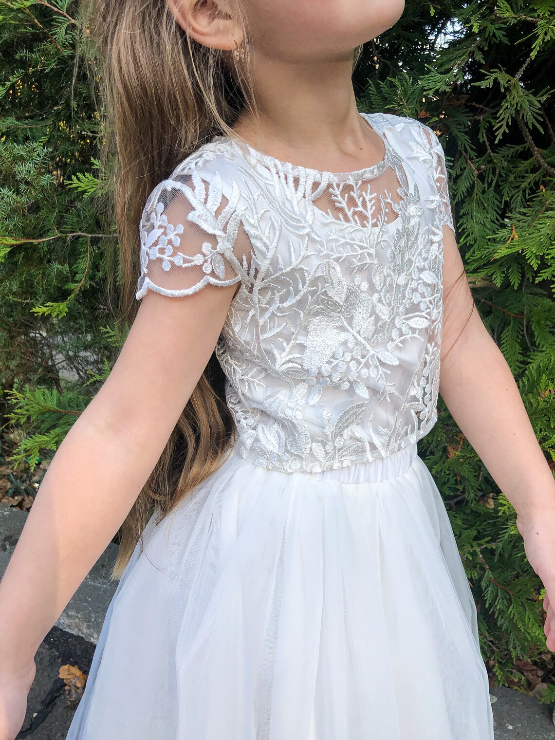 Flower Girl Lace Top 1st Birthday Baby Lace Crop Top Etsy