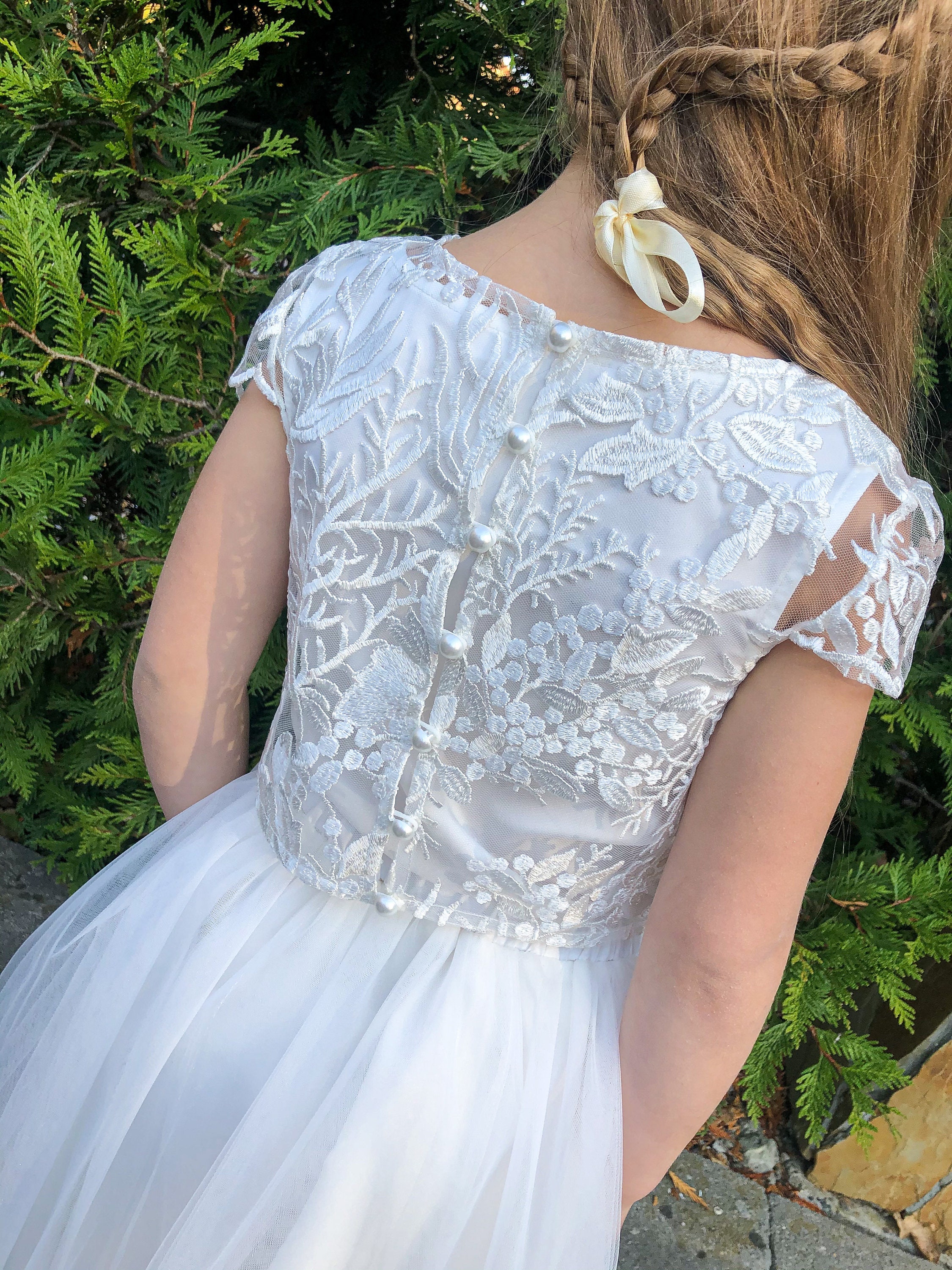 Flower Girl Lace Top 1st Birthday Baby Lace Crop Top Etsy