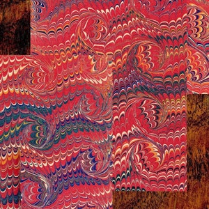 Antiek gemarmerd rood en blauw digitaal papier, vintage Frans papier voor boekbinden, junkjournaling, kaarten maken, scrapbooking,