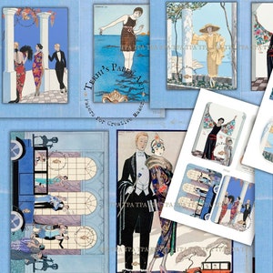 Papel digital para diário e cartões, 7 páginas A4, 300 dpi, "Côte d'Azur"