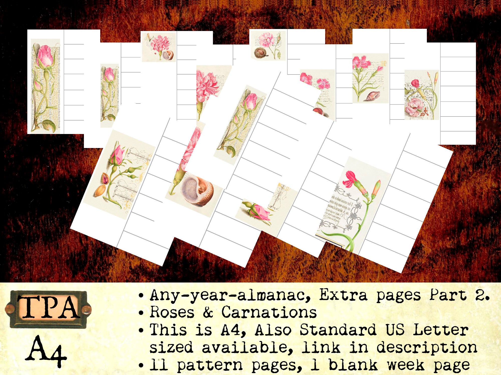 bujo journaling cards journal embellishments tabs Dragonfly digital Ephemera for junkjournas tuck spots tags pockets US Letter size